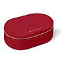 OVAL JEWELLERY BOX A LITTLE SPARKLE GARNET RED