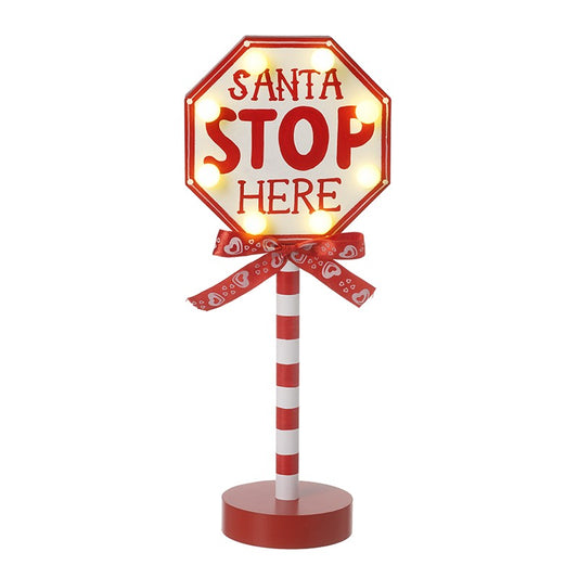 SANTA STOP HERE LIGHT UP SIGN