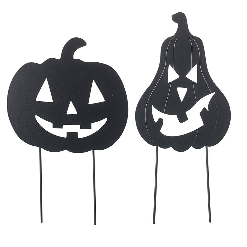 BLACK CUT OUT PUMPKIN STAKES