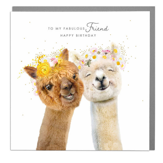 Wildlife Botanical - Alpaca - Fabulous Friend Birthday