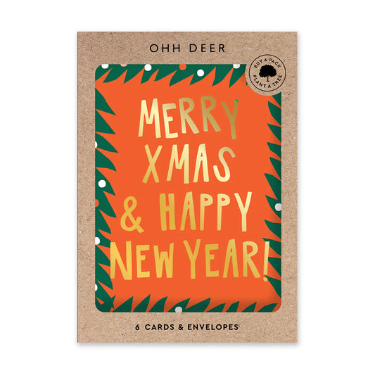 Merry Christmas Happy New Year Card Pack