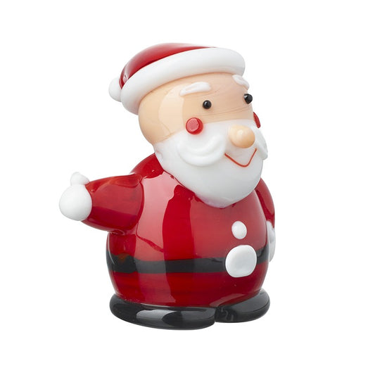 GLASS MINI SANTA DECORATION