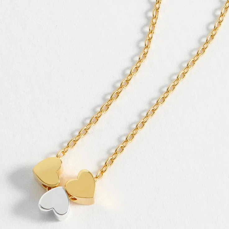 Multi Heart Bead Necklace Gold Chain