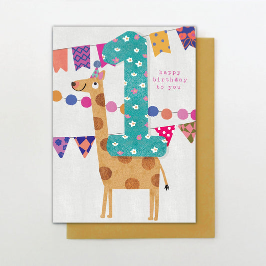 Age 1 Giraffe and Bunting