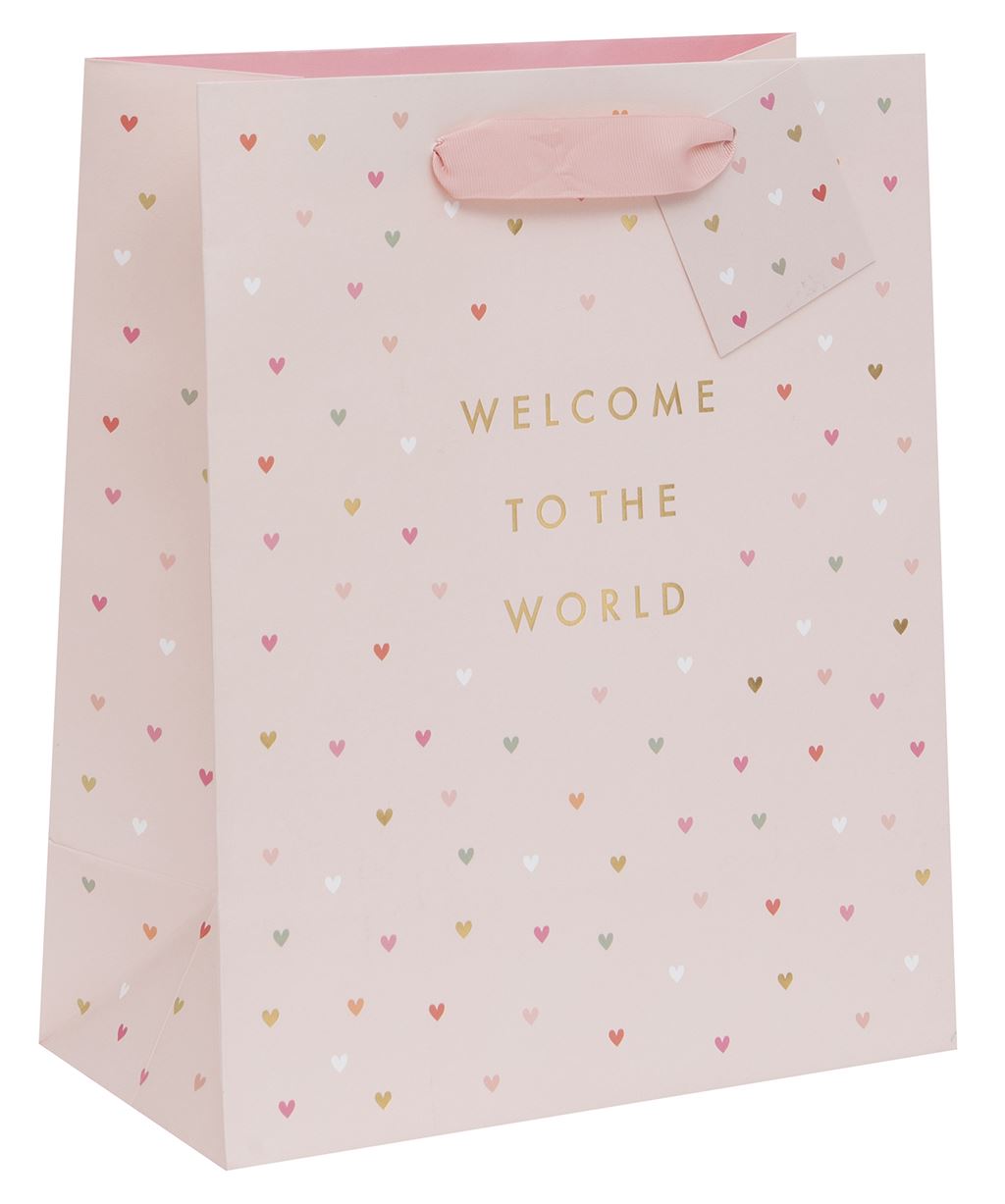 GIFT BAG LARGE - WELCOME TO THE WORLD PINK