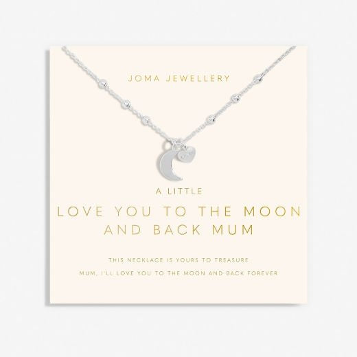 Mother's Day A Little 'I Love You To The Moon And Back Mum' Necklace In Silver Plating