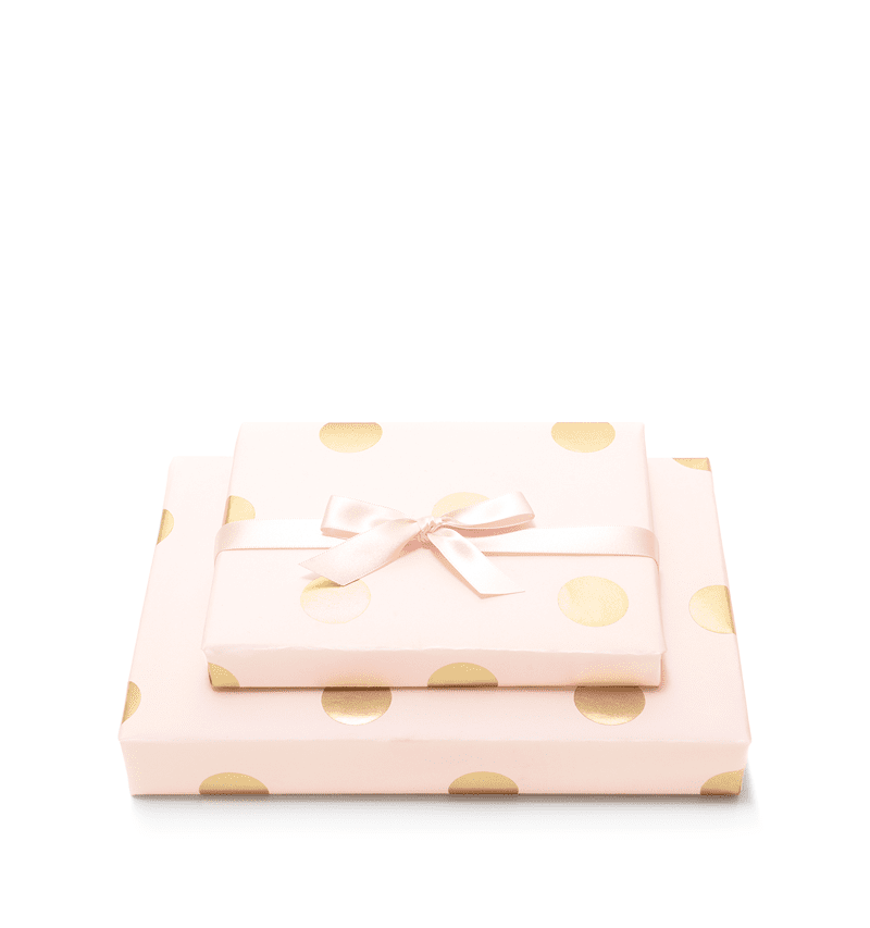 Flat Wrap Wrapping Paper Pastel Pink & Gold Dots