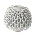 SMALL TERRACOTTA LOOP DESIGN VASE WHITE