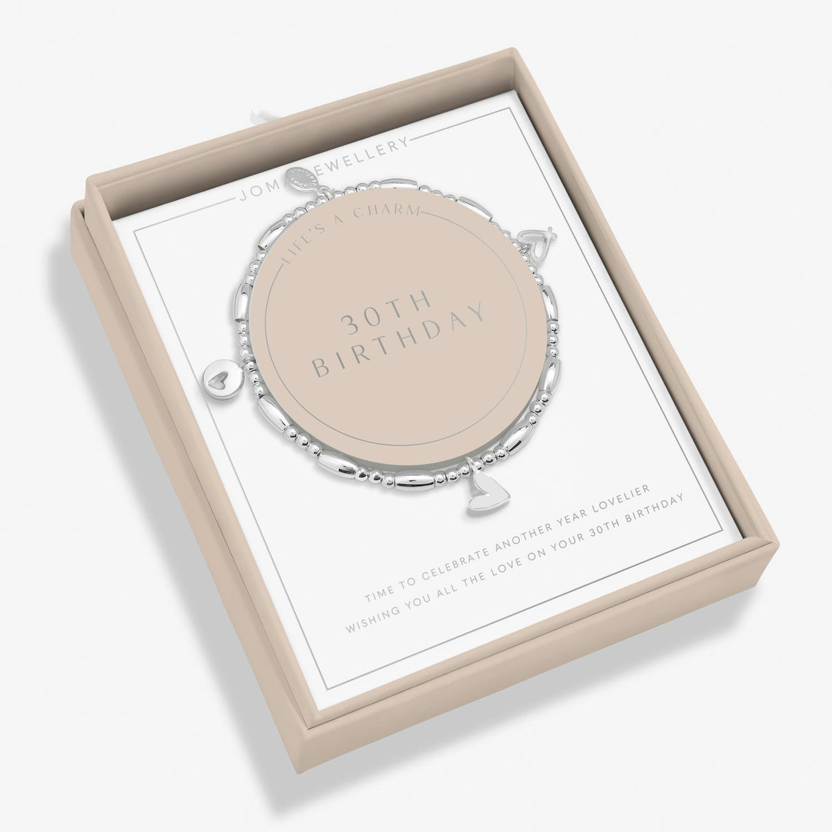 LIFE'S A CHARM | 30TH BIRTHDAY | Silver Plated | Bracelet | 17.5cm stretch