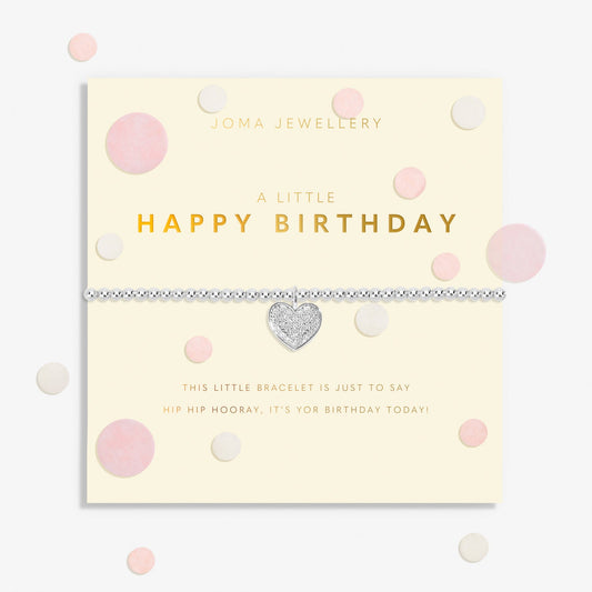 CONFETTI A LITTLE | HAPPY BIRTHDAY | Silver Plated | Bracelet | 17.5cm stretch