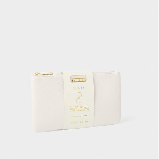 Birthstone Pouch April Off White