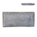 Blue speckled stoneware rectangular plate