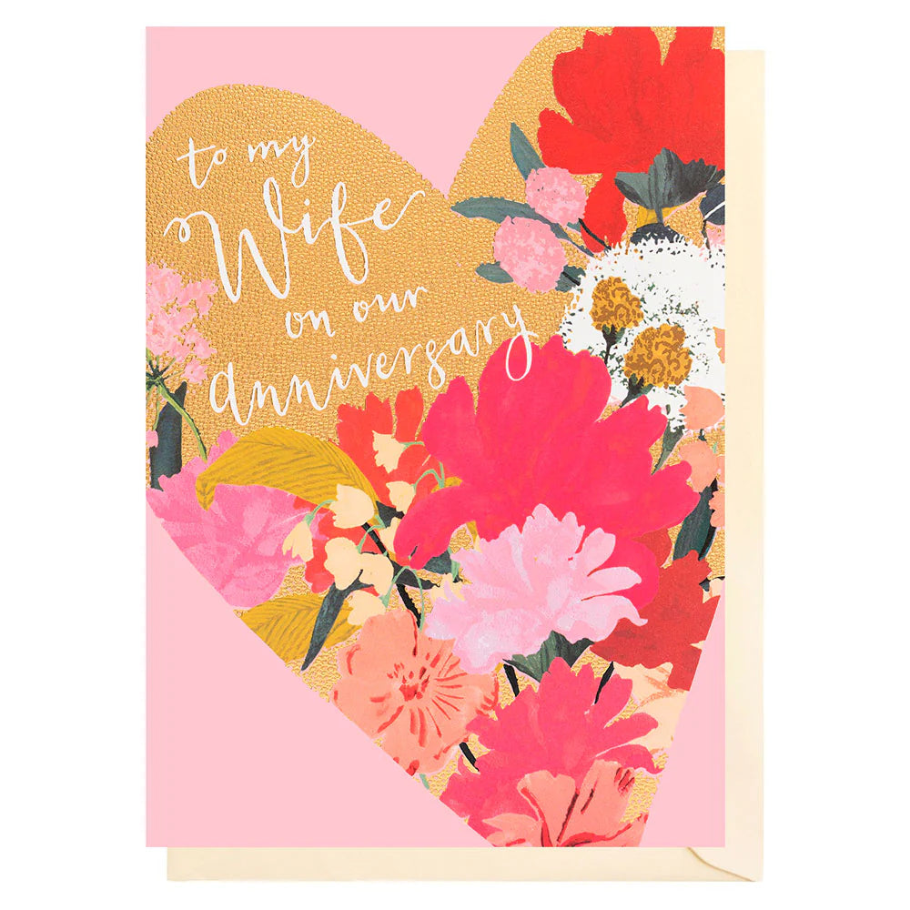 Happy Anniversary Wife Gold Heart
