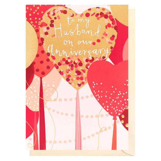 Happy Anniversary Husband Gold Heart