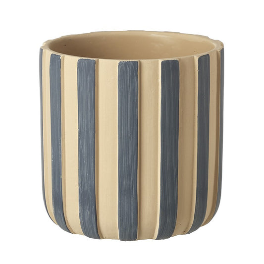 Small Blue Striped Pot