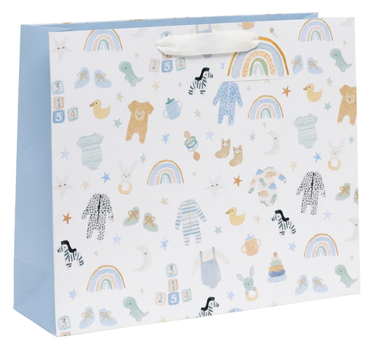 GIFT BAG SHOPPER LANDSCAPE BABY BLUE