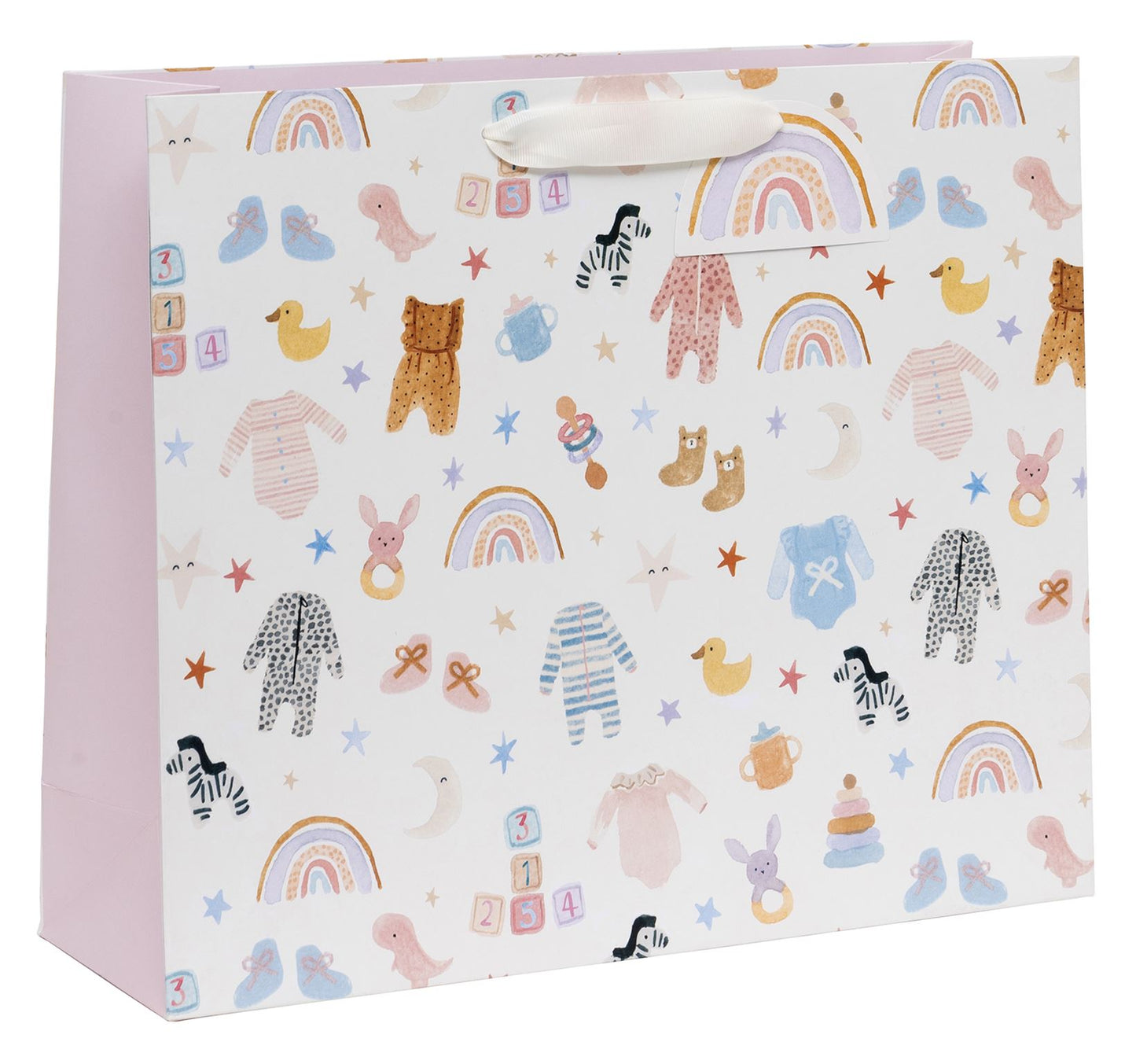 GIFT BAG SHOPPER LANDSCAPE BABY PINK