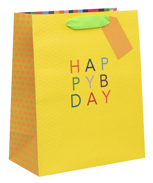 GIFT BAG LARGE COLOUR HUB YELLOW