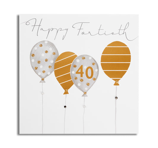 AGE 40 HAPPY FORTIETH BIRTHDAY BALLOONS