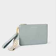 HALLIE WRISTLET POUCH | DUCK Egg | 16cm x 24cm x 1cm