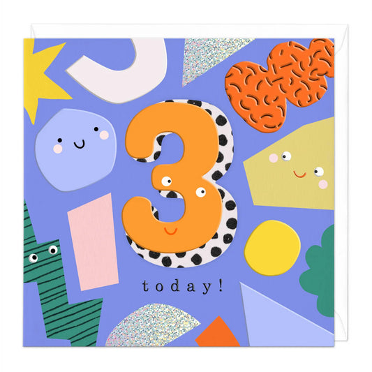 Age 3 Today Birthday Shapes