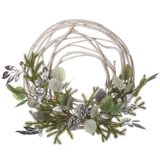 WHITE GREEN SILVER WREATH