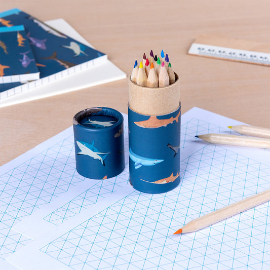 Tube Colouring Pencils Sharks