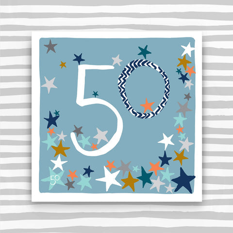 50th Birthday card - stars