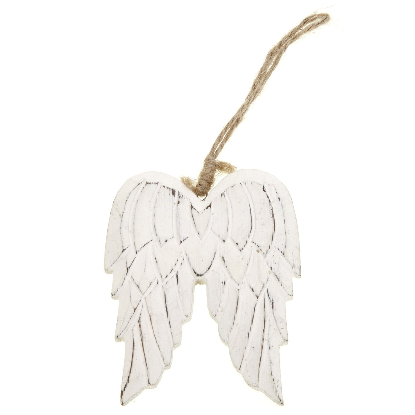 WHITE WASHED WOODEN ANGEL WINGS