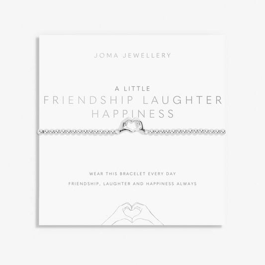 A LITTLE FRIENDSHIP LAUGHTER HAPPINESS  silver Bracelet