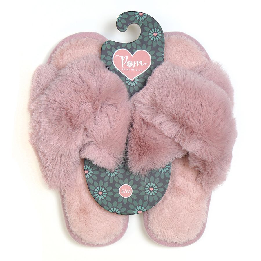 DUSKY ROSE FUR SLIPPER