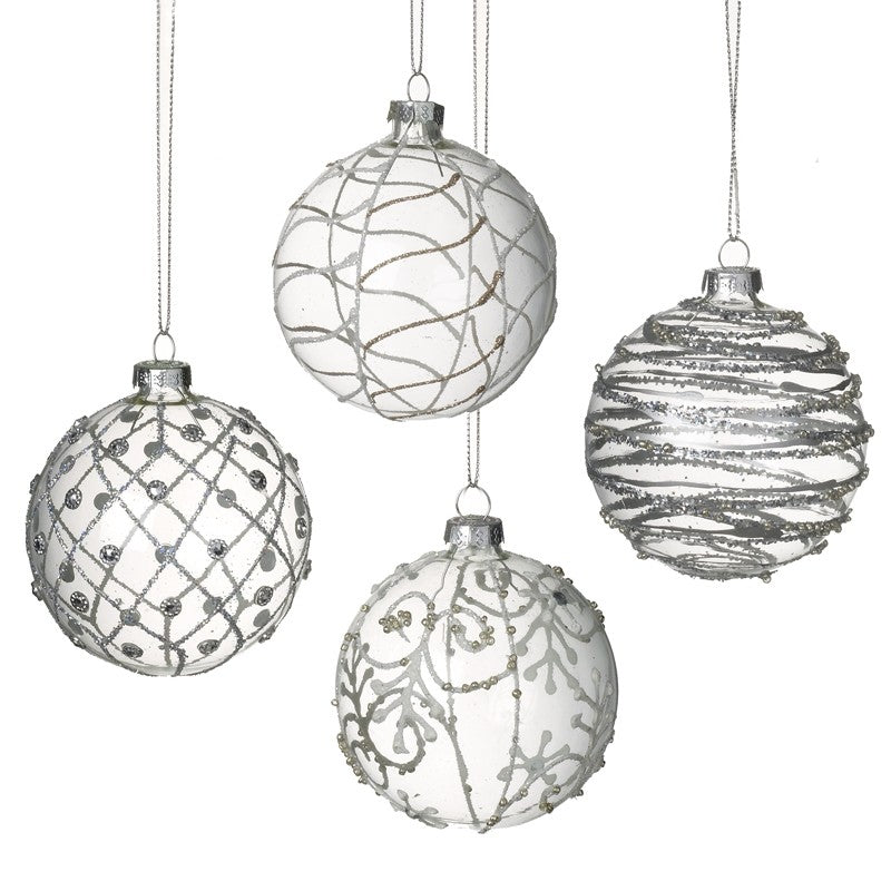 GLASS BAUBLE PACK OF 4