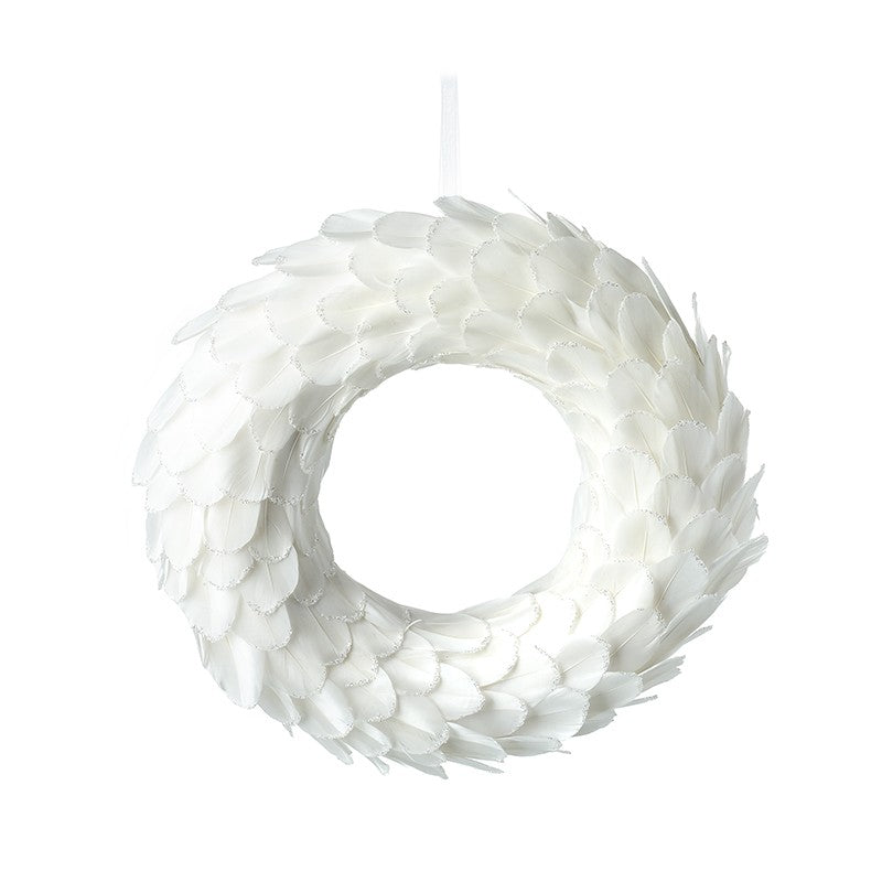 WHITE FEATHER WREATH