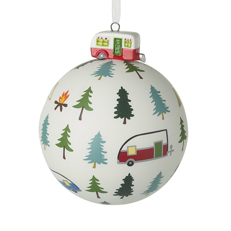 Hand Blown Glass Camper Van Bauble