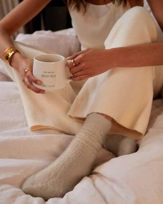 GIFT BOXED FLUFFY SOCKS TAUPE