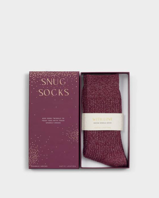 GIFT BOXED SPARKLE SOCKS CHERRY
