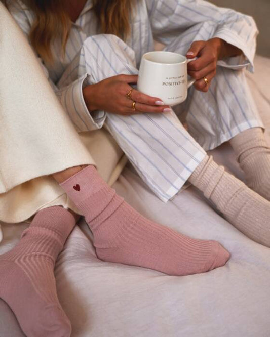 GIFT BOXED SOCKS HEART BLUSH PINK