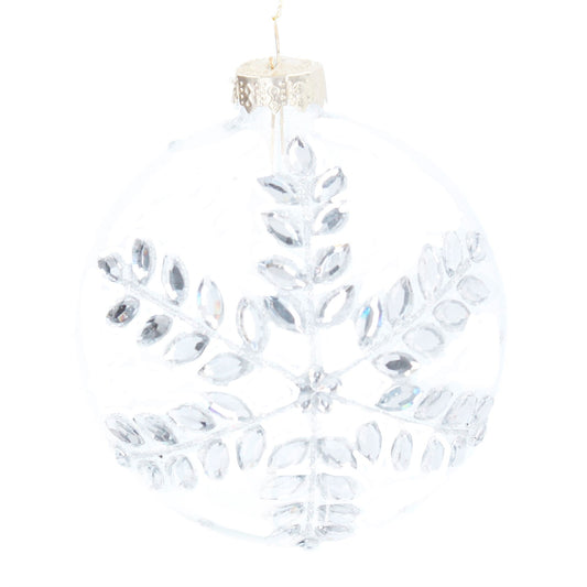 Clear/Silver Diamante Snowflake Ball