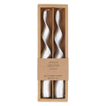 Silver Vintage Twist Taper Candle, Box/2