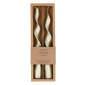 Gold Vintage Twist Taper Candle, Box/2