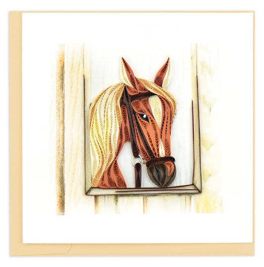 Quilling Cards Horse in Stable