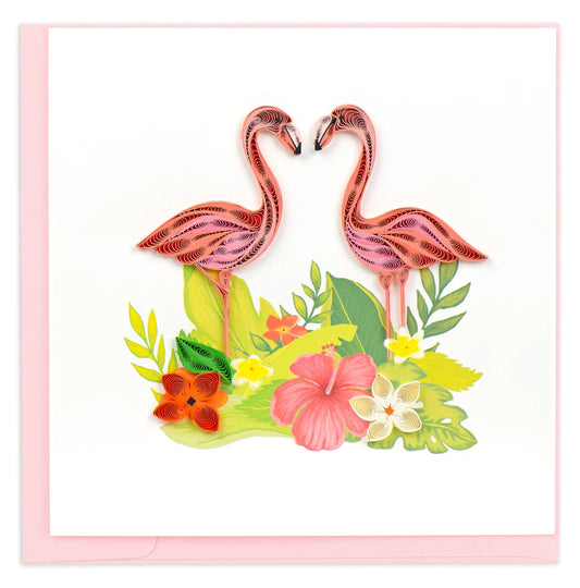 Quilling Cards Tropical Flamingoes