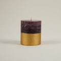 Figgy Pudding Gold Half Dipped Pillar Candle