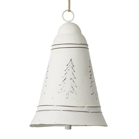 MEDIUM WHITE METAL TREE BELL