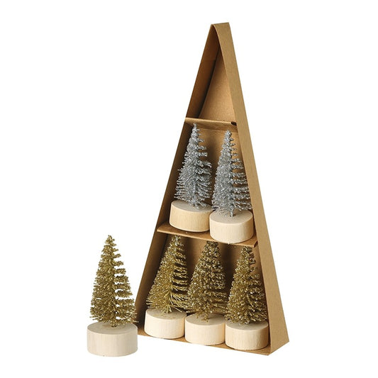 SILVER AND GOLD BRUSH CAKE DECORATING TREES