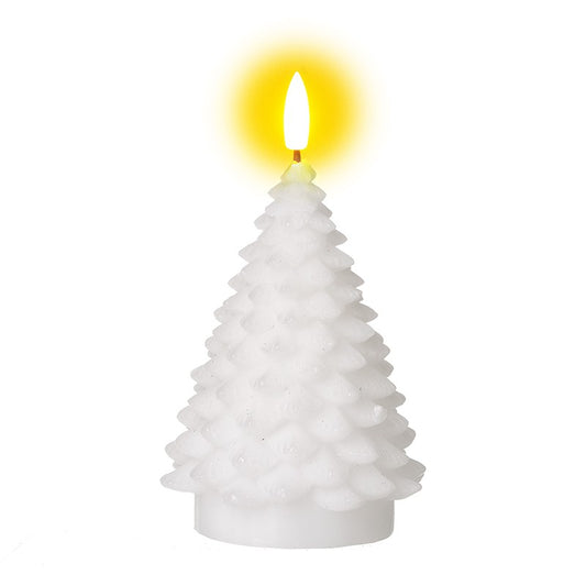 WHITE WAX TREE BATTERY CANDLE