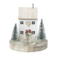 WOODEN HOUSE LED T LIGHT HOLDER