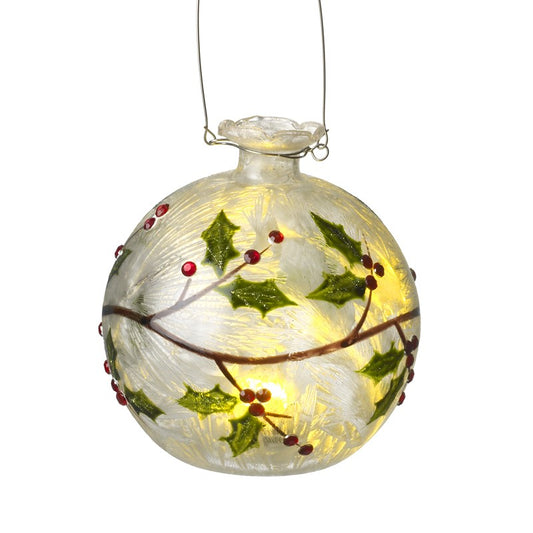 GLASS GOLD LED BAUBLE