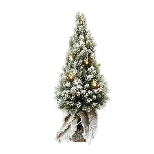 LIGHT UP FIR TREE IN HESSIAN BASE