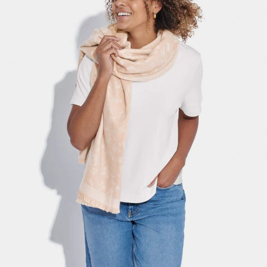 BLANKET SCARF PINK / OFF WHITE